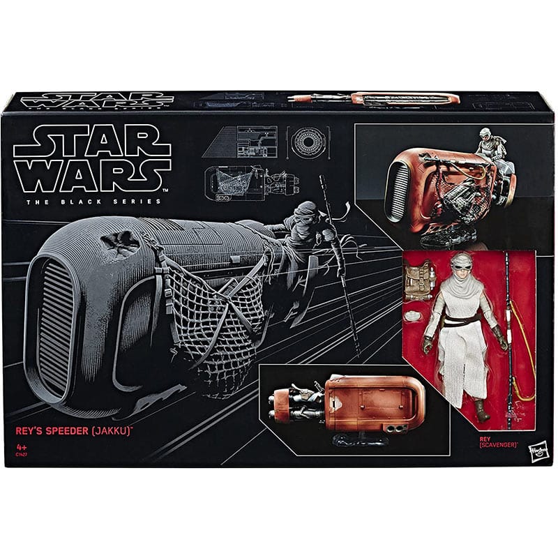 Hasbro-Star-Wars-C1427EU4---The-Black-Series-6-Zoll-Rey-und-Speeder,-Spielset