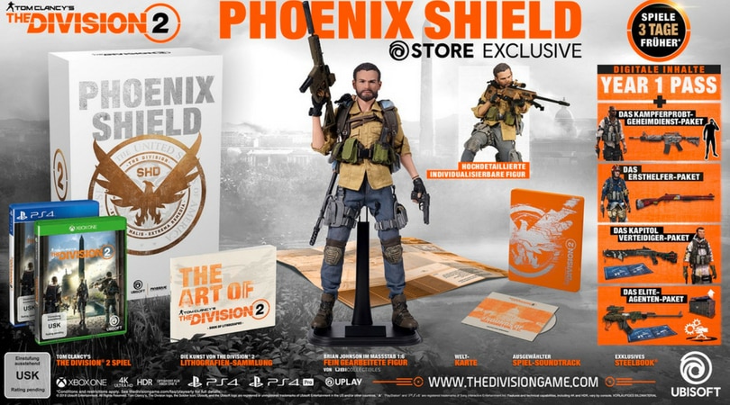 “Tom Clancy´s The Division 2” Phoenix Shield Collectors Edition für die Playstation 4 für 30€ | Xbox One & PC Version für 34,99€