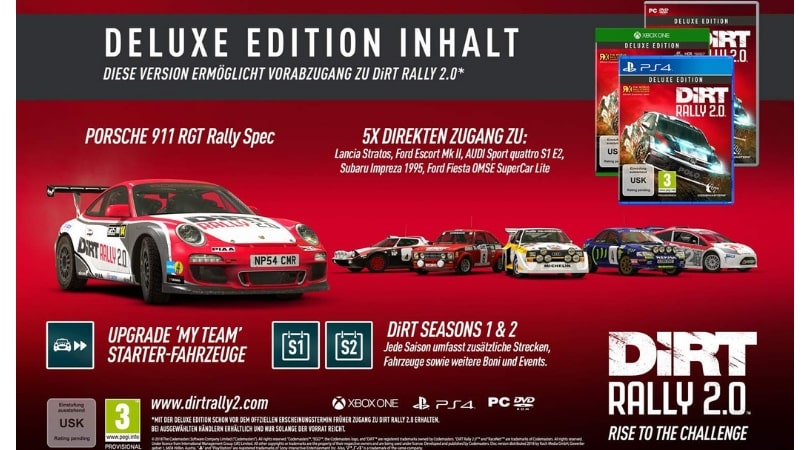 [Vorbestellen] DiRT Rally 2.0 Deluxe Edition [Playstation 4, Xbox One und PC]