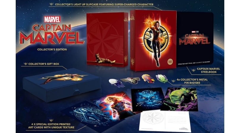 [Vorbestellen England] Captain Marvel – Collectors Edition (4K Blu-ray + Blu-ray oder Blu-ray 3D/2D) und Steelbook Editionen (4K Blu-ray + Blu-ray oder Blu-ray 3D/2D)
