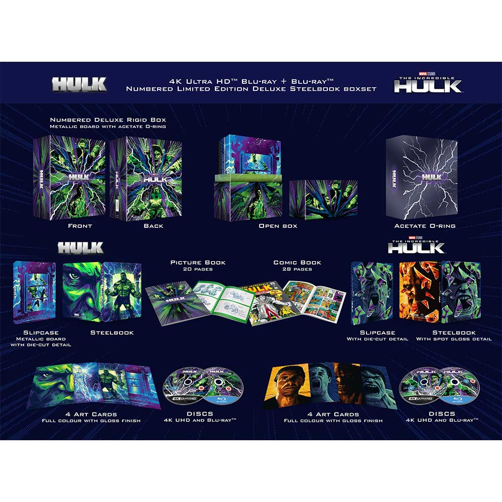 Hulk-und-Incredible-Hulk-Box-Set-inkl.-2-4K-UHD-Steelbooks,-Art-Cards-und-mehr