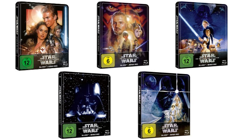 Diverse Star Wars Filme im Blu-ray Steelbook für je 9,09€ – 10,49€