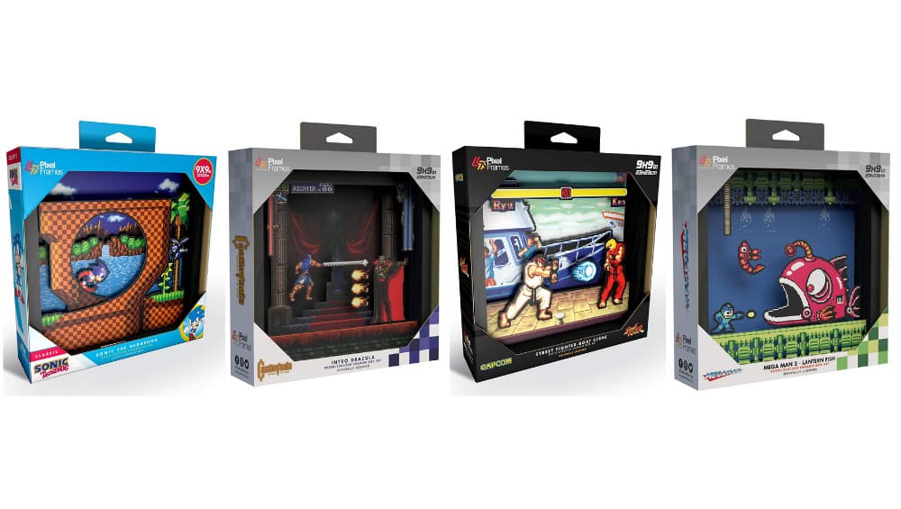 Diverse „Pixel Frames“ für je 24,99€ – unter anderem: Megaman, Sonic oder Street Fighter