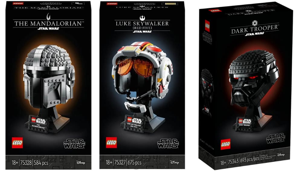 Star Wars “Mandalorianer Helm”, “Luke Skywalker Helm” (LEGO Helmet Collection) & Dark Trooper Helm ab März 2022 – Update2