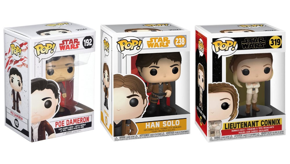 Star Wars Funko POP! Figuren „Poe Dameron“, „Lieutenant Connix“ & „Han Solo“ ab 7,09€