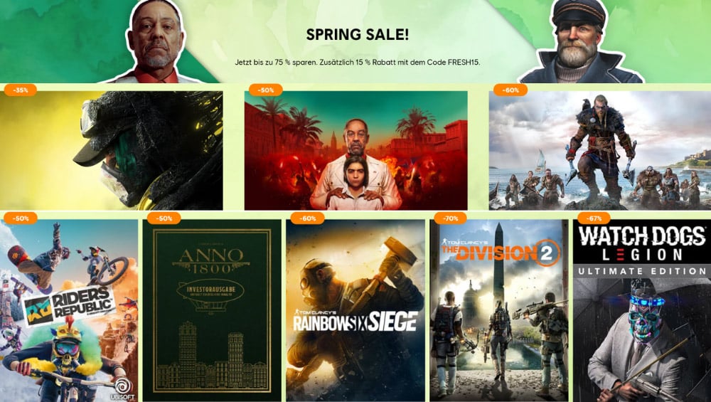Spring Sale im Ubisoft Store mit bis zu 75% Rabatt
