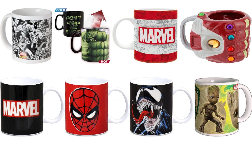 Keramik Tasse Kaffee Tee Becher Marvel Avengers Retro 400 ml in Geschenk Box 