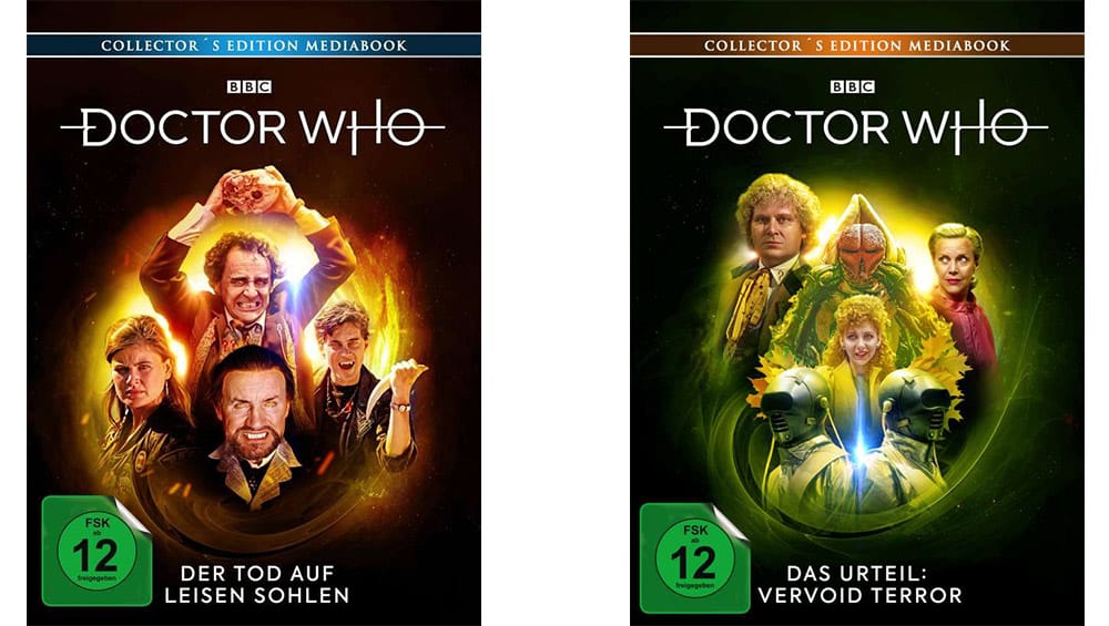 Doctor Who “Sechster Doktor – Das Urteil: Vervoid Terror” & “Siebter Doktor – Der Tod auf leisen Sohlen” jeweils im Mediabook | ab Juli 2022