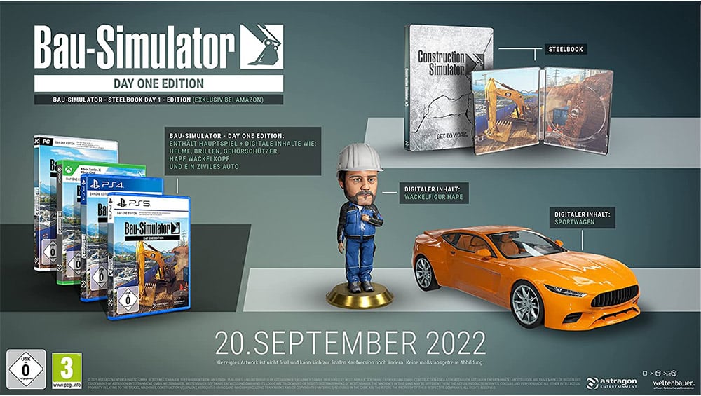“Bau Simulator” ab September 2022 als Day One Edition inkl. Steelbook