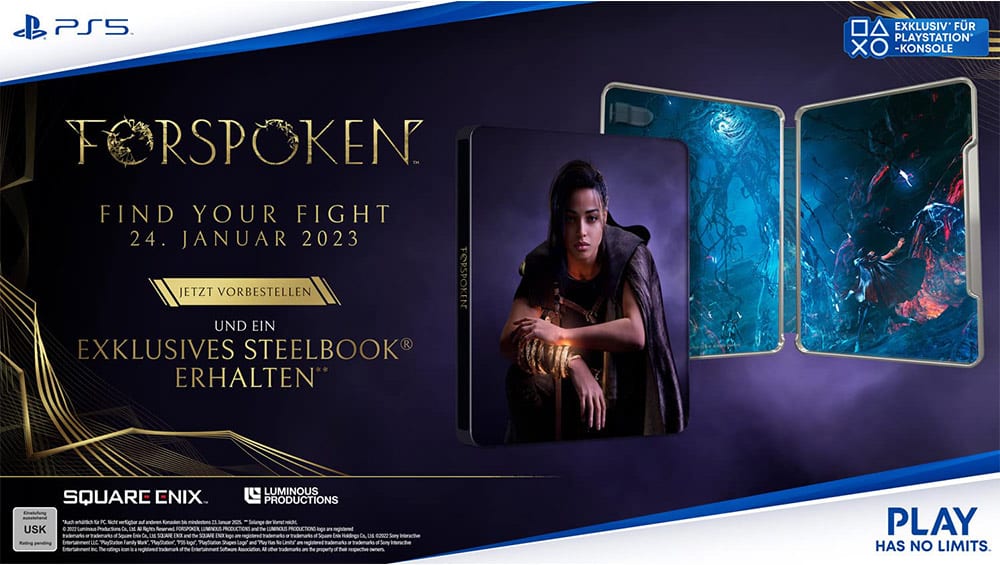 „Forspoken“ für die Playstation 5 für 29,99€ & inkl. Steelbook für 34,69€