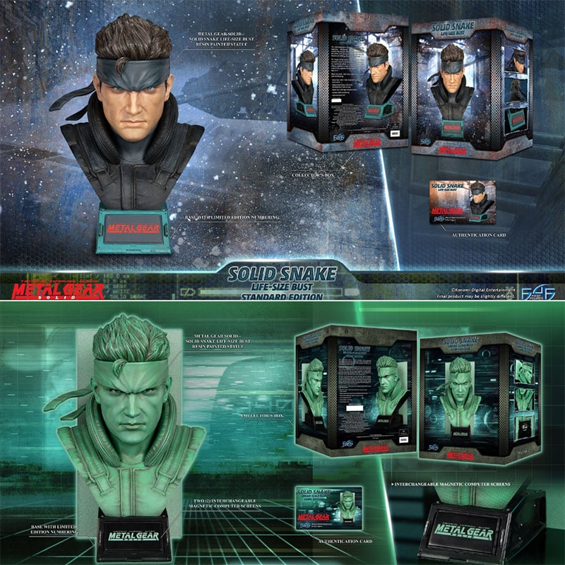 Metal Gear Solid: Solid Snake Büste in verschiedenen Ausführungen ab 4. Quartal 2023 von First4Figures