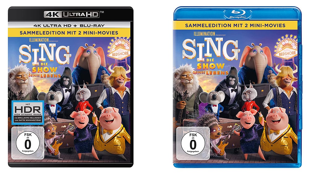 „Sing – Die Show deines Lebens“ auf Blu-ray für 9,99€ & 4K UHD für 17,97€