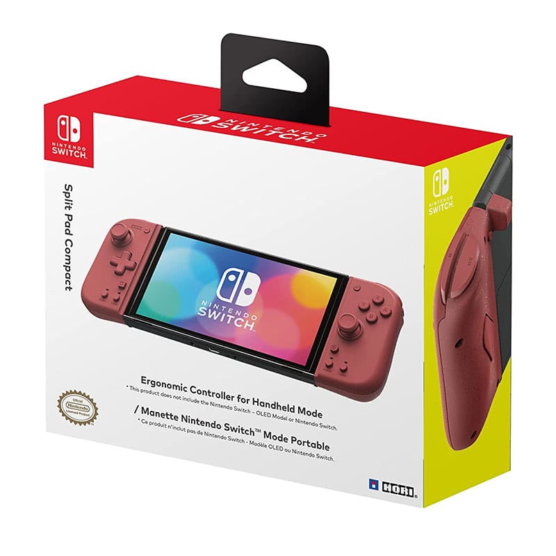 HORI Split Pad Compact ab Oktober 2022 in Apricot Rot/ Hellgrau & Gelb für die Nintendo Switch