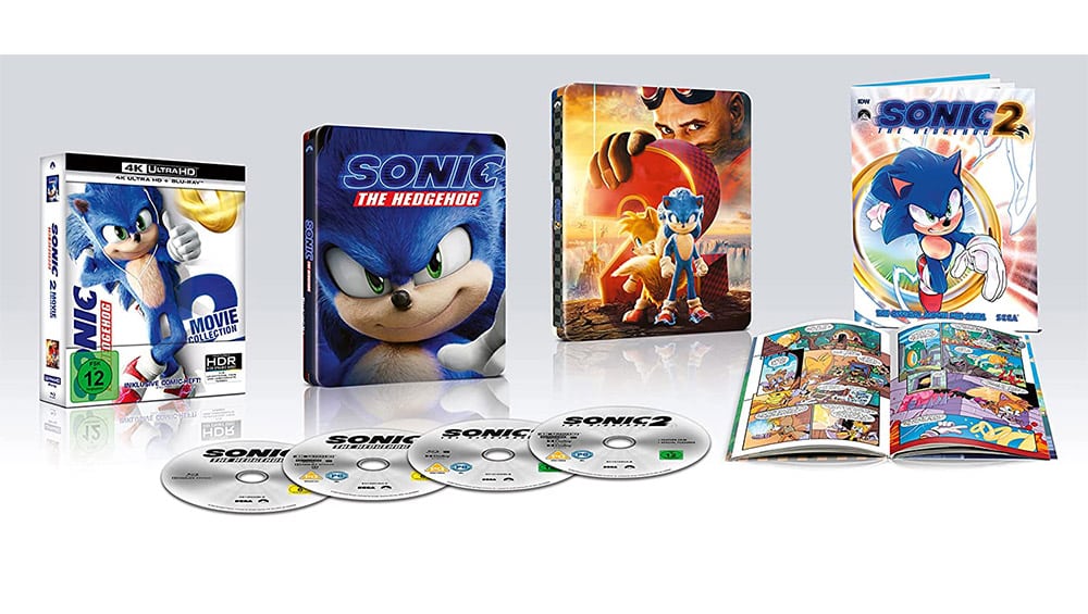 „Sonic the Hedgehog 1 & 2“ 4K Steelbook Collection + Comic für 32€