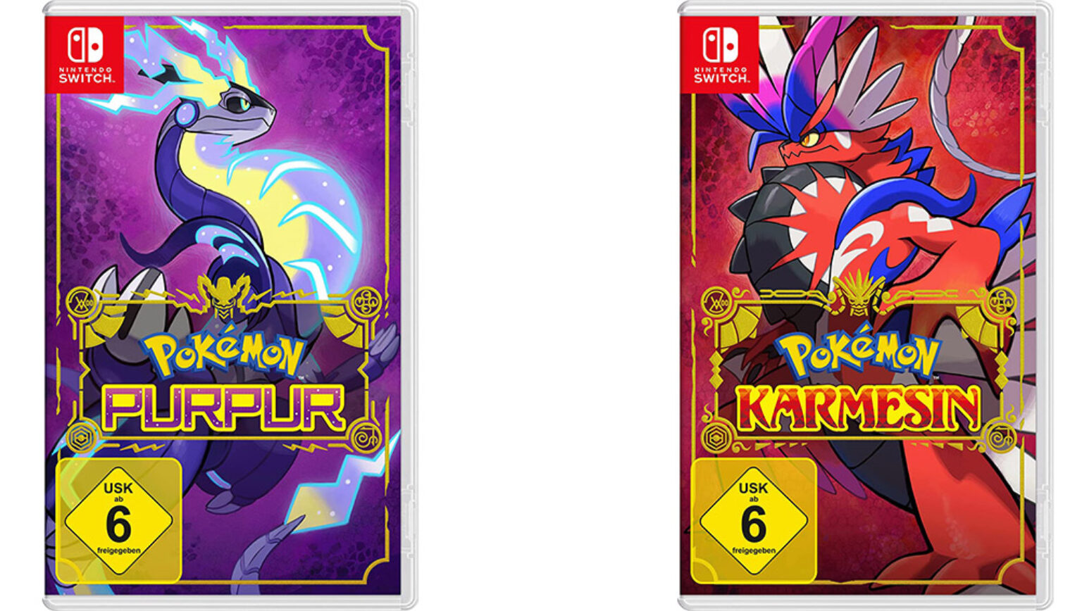 Pokemon Karmesin Und Purpur Editionsspezifische Pokemon "Pokémon Purpur & Karmesin" für die Nintendo Switch für je 44,99€