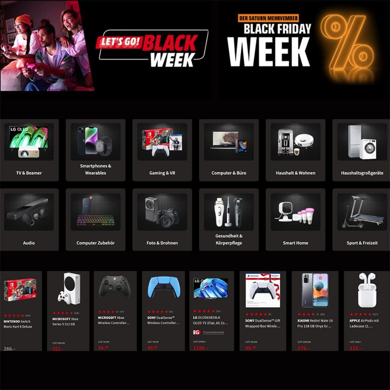 Black Week Angebote bei MediaMarkt & Saturn – Update