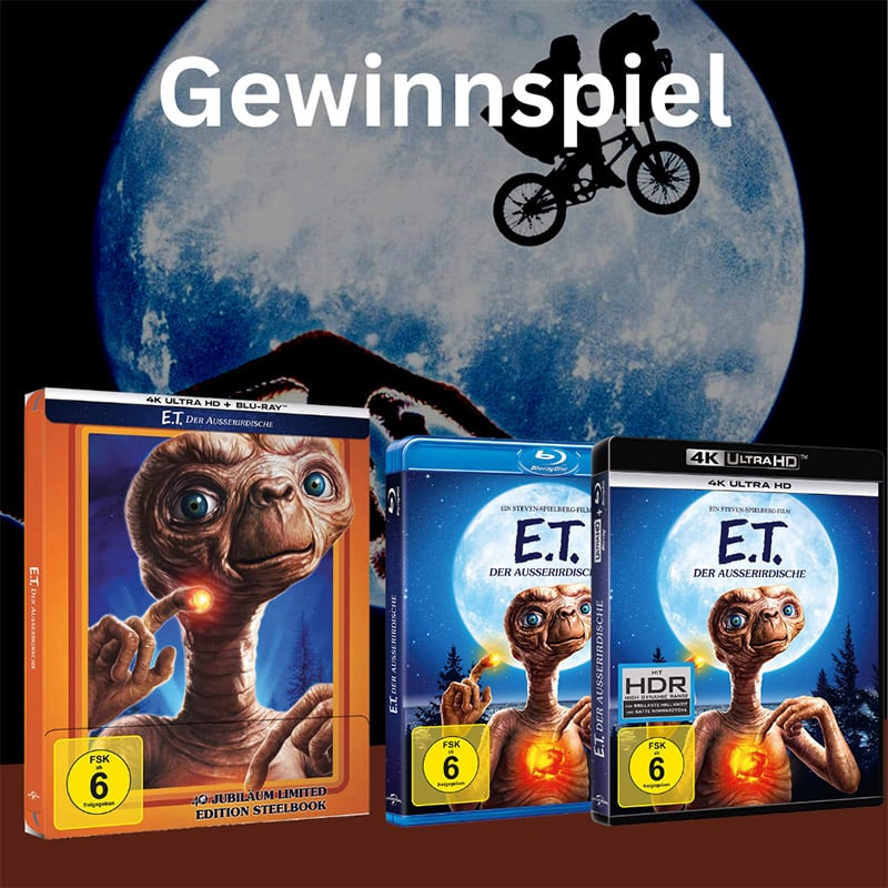 Gewinnspiel: „E. T. – Der Außerirdische“ 1x  4K Steelbook, 1x Standard 4K UHD & 1x Standard Blu-ray