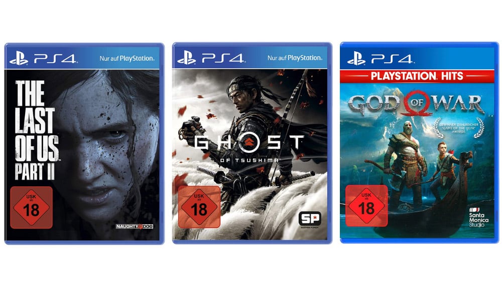 „The Last of Us Part II“, „Ghost of Tsushima“ &“God of War“ PS4 für je 9,99€