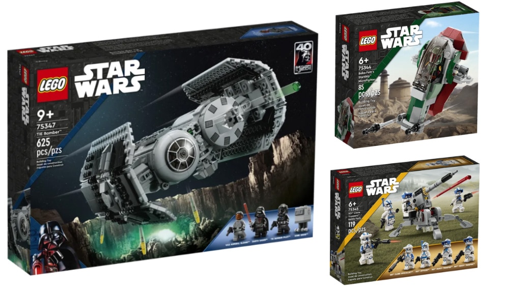 LEGO Star Wars „TIE Bomber“, „Boba Fetts Starship Microfighter“ & „501st Clone Troopers Battle Pack“