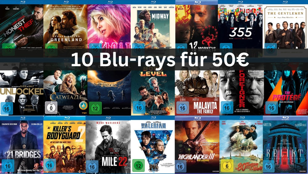 10 Blu-rays für 50€ – Auswahl aus über 500 Titeln