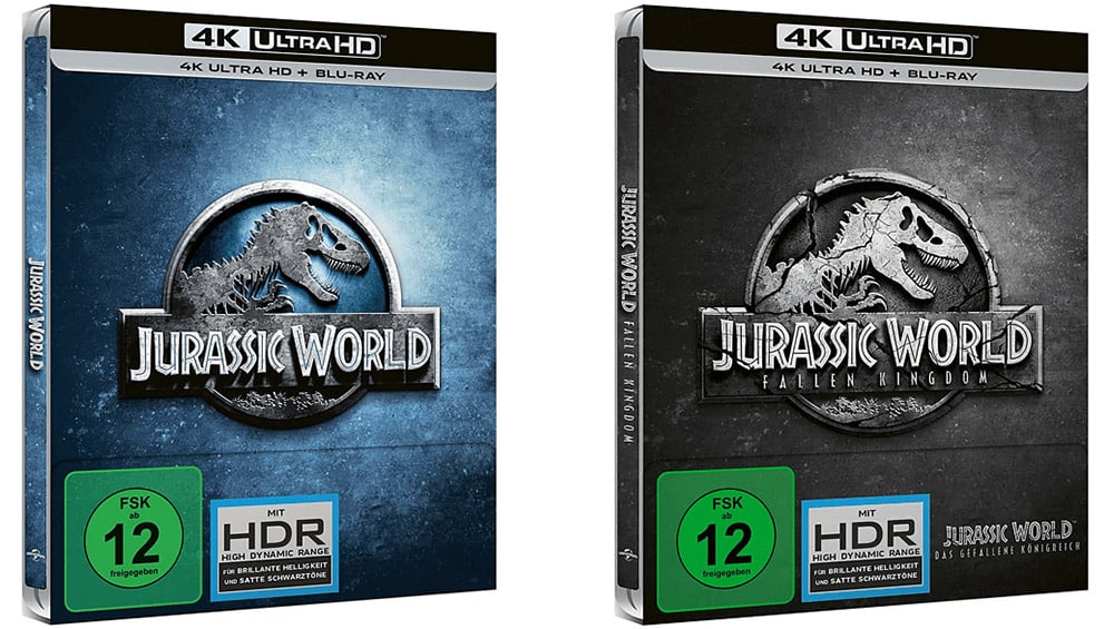 „Jurassic World“ im 4K Steelbook für 14,99€ & „Fallen Kingdom“ für 19,99€