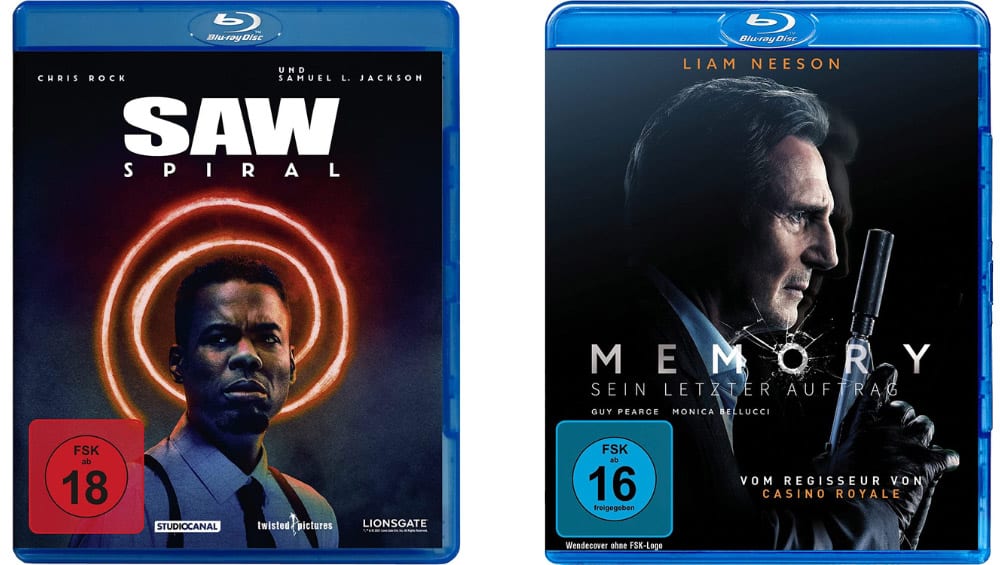 „Memory – Sein letzter Auftrag“ & „SAW: Spiral“ auf Blu-ray für je 9,99€