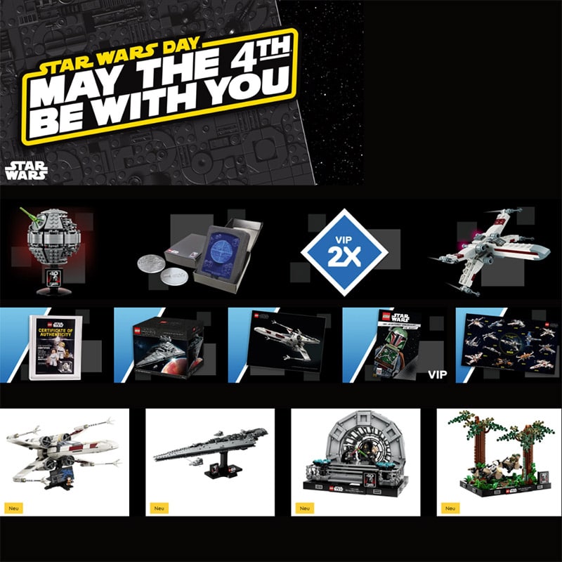 LEGO Star Wars Tag mit doppelten VIP Punkten, verschiedenen Gratisbeigaben & VIP Prämien