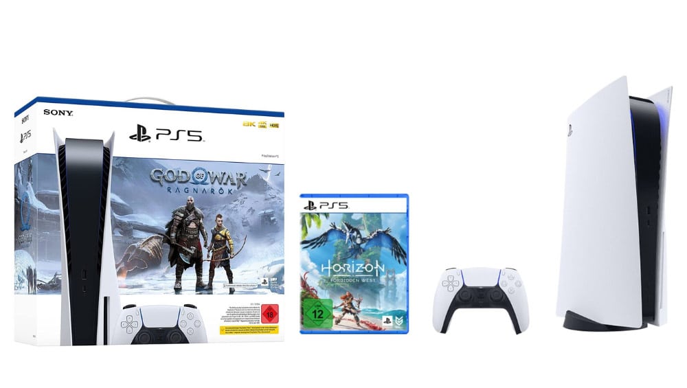 Playstation 5 Konsole „God of War Ragnarök“ Bundle für 539€ | Horizon Forbidden West Bundle für 525€ | Playstation 5 Konsole (ohne Spiel) 499€