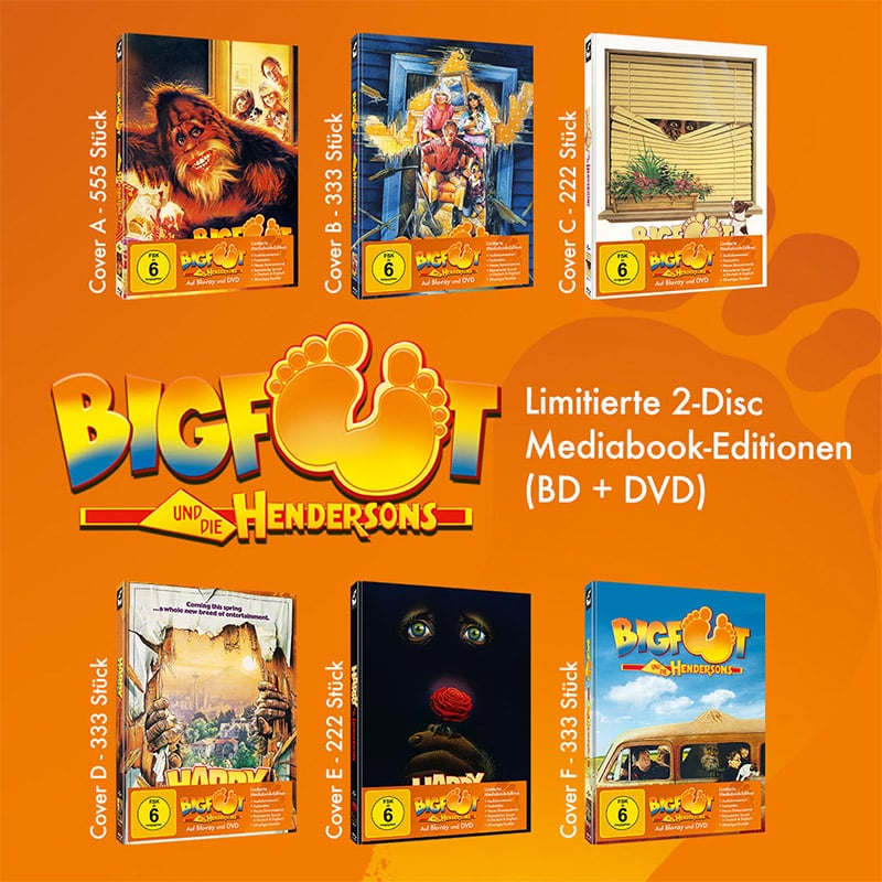 „Bigfoot und die Hendersons“ ab Juni 2023 in 6 Blu-ray Mediabooks – Update2