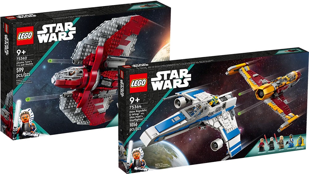 LEGO Star Wars „Ahsoka Tanos T-6 Jedi Shuttle“ & „New Republic E-Wing vs. Shin Hatis Starfighter“ ab September 2023