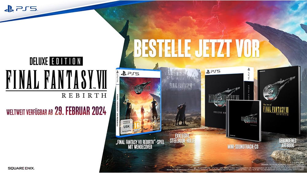„Final Fantasy VII Rebirth“ Collectors Edition, Deluxe Edition, Steelbook & Standard Variante ab Februar 2024 – Update4