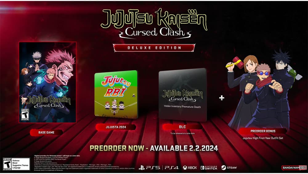 Jujutsu Kaisen Cursed Clash Standard Variante Digital Deluxe   Jujutsu Kaisen Cursed Clash Deluxe Esrb 