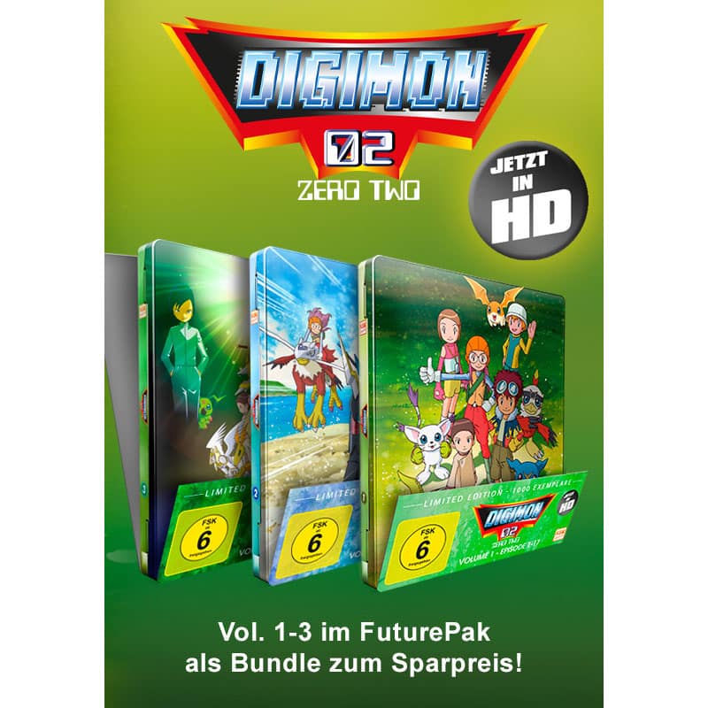 „Digimon Adventure“ Staffel 02 ab April 2024 in 3 Blu-ray FuturePaks