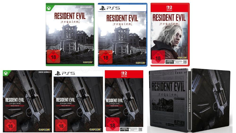 „Resident Evil Requiem“ Standard Varianten, Deluxe Edition mit Steelbook, Collectors Edition, Lenticular Edition ab 2026 – Update4