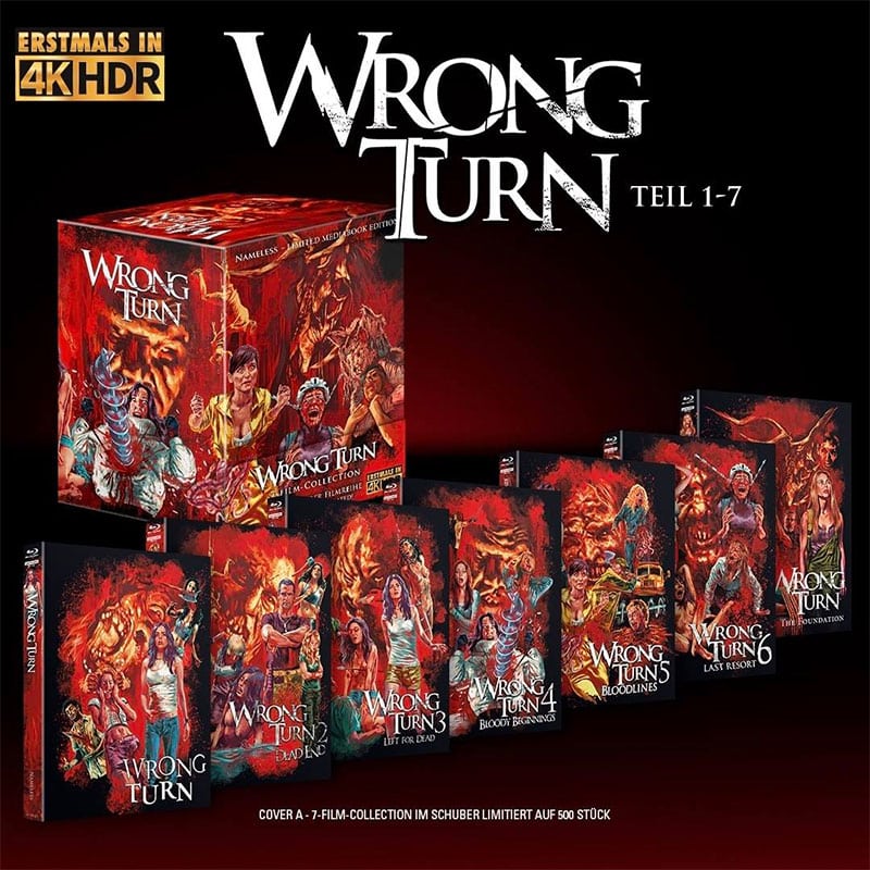 „Wrong Turn 1-7“ in 4K Mediabooks & Schuber Edition