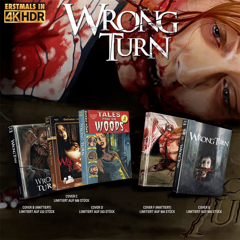 „Wrong Turn 1-7“ in 4K Mediabooks & Schuber Edition