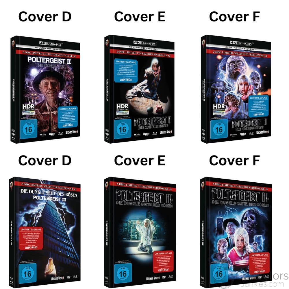 „Poltergeist II – Die andere Seite“ in 4K Mediabooks & „Poltergeist III – Die dunkle Seite des Bösen“ in Blu-ray Mediabooks ab Februar 2026