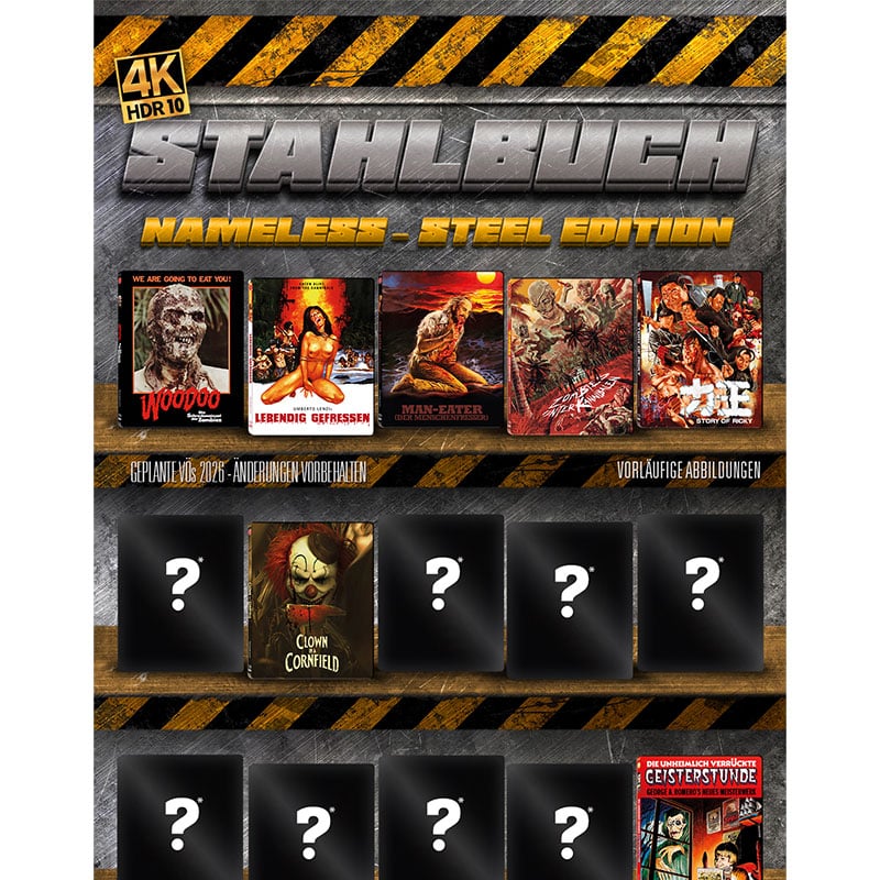 Mehrere Filme in Steel Editionen von Nameless ab 2026