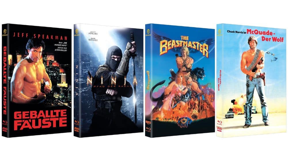 „Beastmaster“ in 4K Hartbox | „Geballte Fäuste“, „McQuade – der Wolf“ & „Ninja – Pfad der Rache“ als Blu-ray Hartbox ab November 2025