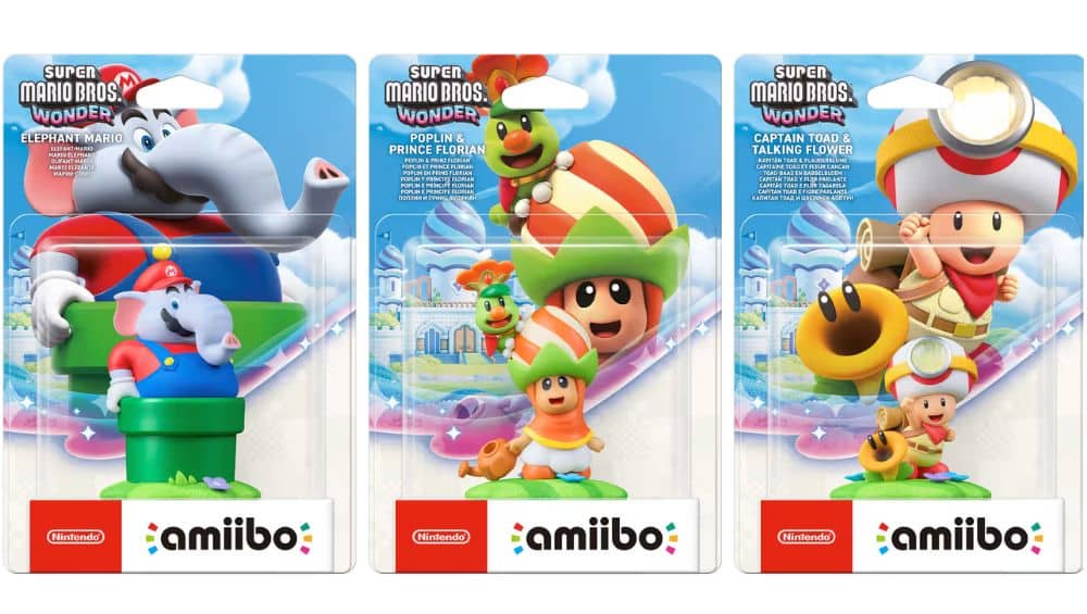 Super Mario Bros. Wonder amiibo Figuren „Elefant Mario“, Poplin & Prinz Florian & „Captain Toad & Plauderblume“ ab März 2026 – Update2