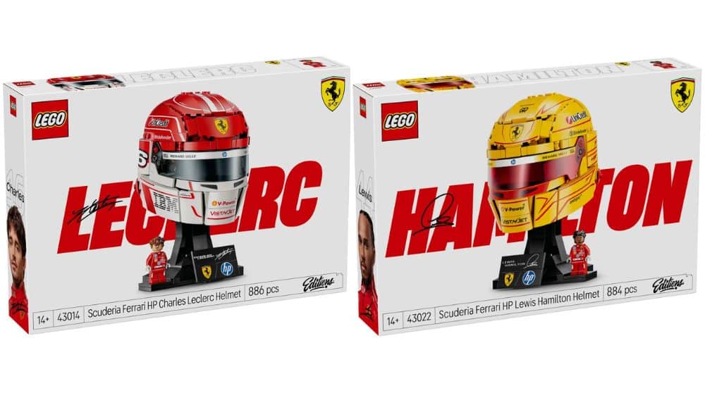 LEGO Scuderia Ferrari HP „Lewis Hamilton“ & „Charles Leclerc“ Helme ab Mai 2026