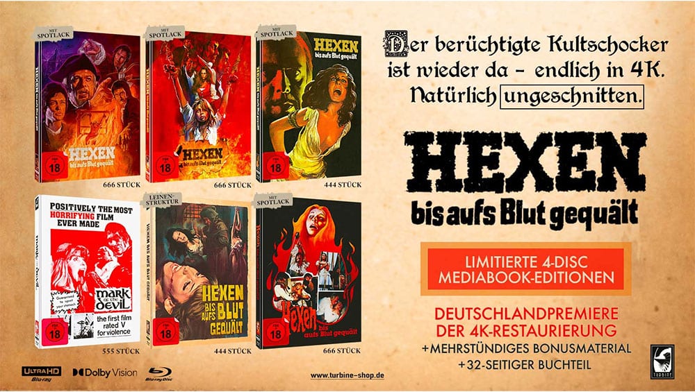 „Hexen bis aufs Blut gequält“ erscheint im April 2026 in mehreren 4K Mediabooks
