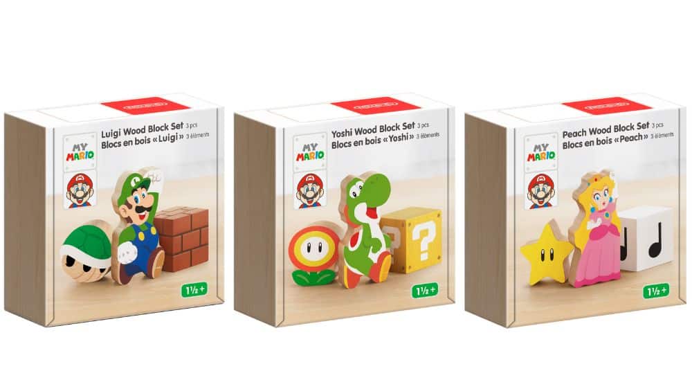 Holzklötzchen-amiibo-Sets – Peach, Yoshi, Luigi ab April 2026