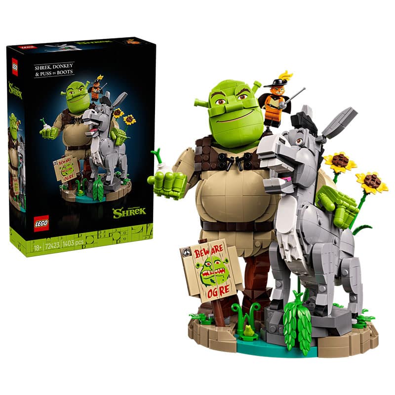 LEGO „Shrek, Esel und Der Gestiefelte Kater“ & „Die Figuren Shrek –  BrickHeadz“ ab Juni 2026