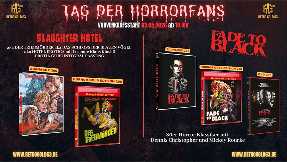 „Slaughter Hotel“ & „Fade to Black“ in Scanavo Cases & Horror Gold Edition ab 2026