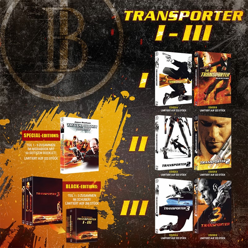 „Transporter 1-3“ in mehreren Blu-ray Mediabooks ab 2026 – Update2