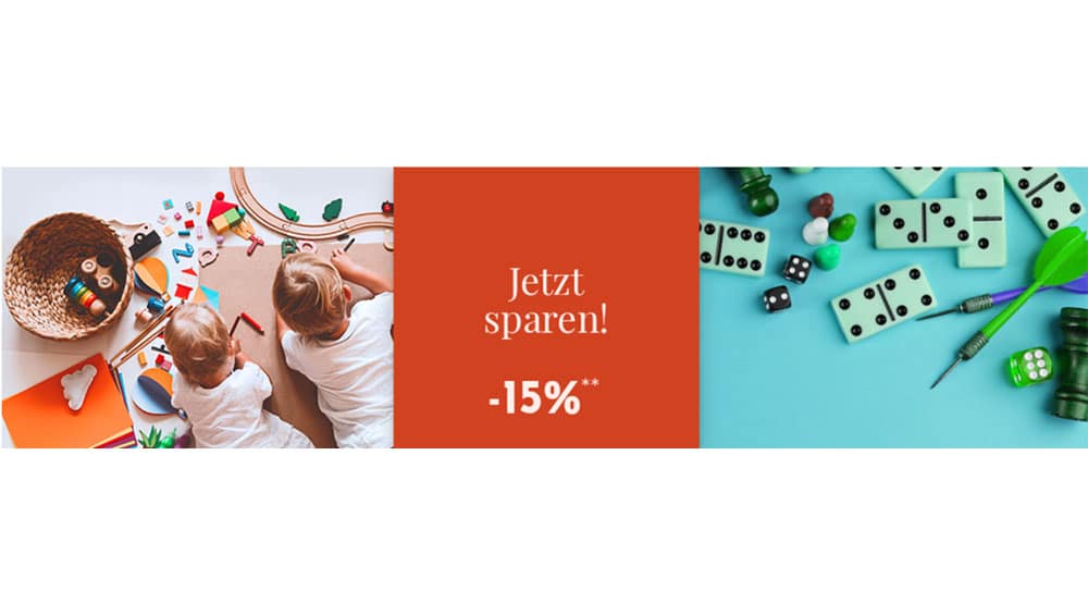 15% Rabatt auf Spielwaren bei Buecher