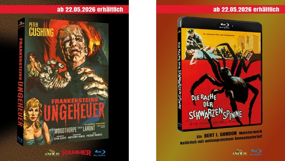 „Frankensteins Ungeheuer“ im weiteren Blu-ray Mediabook & „Die Rache der schwarzen Spinne“ im Keep Case ab Mai 2026