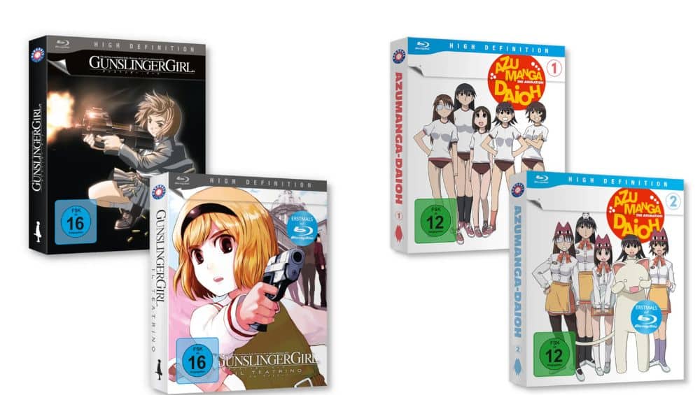 "Gunslinger Girl – Blu-ray Bundle" für 49€, "Azumanga Daioh – Blu-ray Bundle" für 49€und weitere reduzierte Titel bei Hardball Films 1