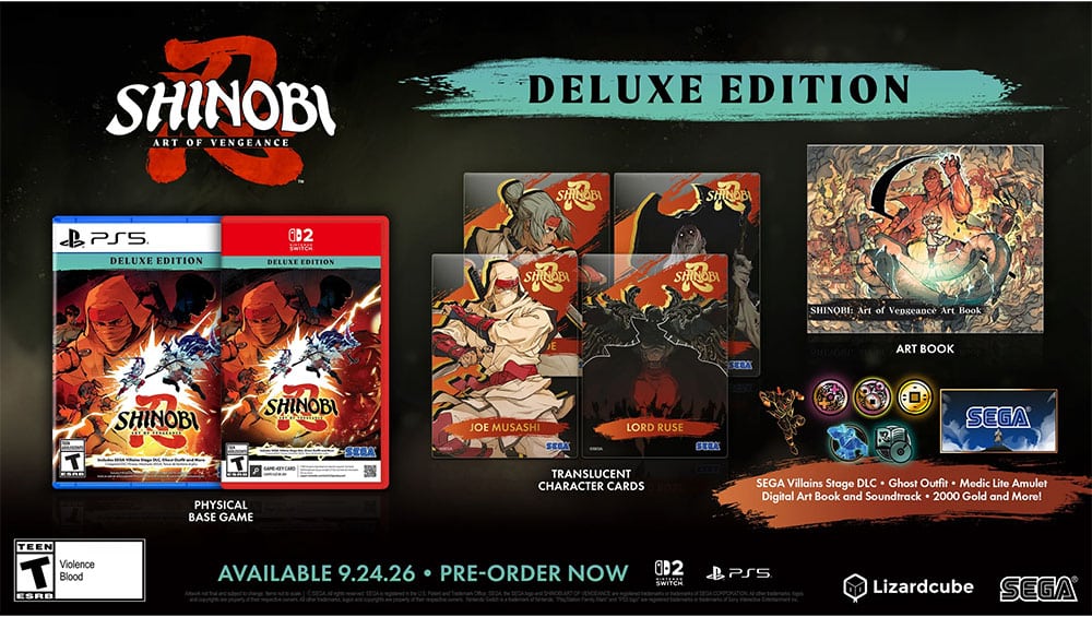 „Shinobi: Art of Vengeance“ Deluxe Edition für Playstation 5 & Nintendo Switch 2 ab September 2026
